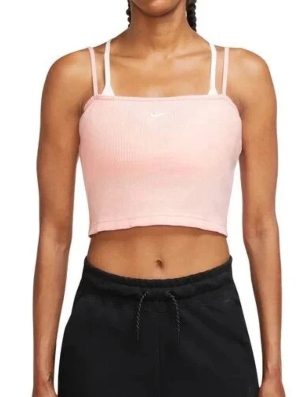 Nike Women’s Light Pink Ribbed Cropped Camisole